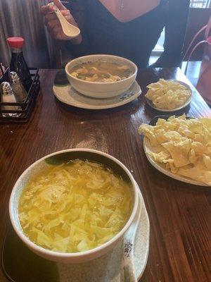 Small Egg Drop Soup & Large Wonton Soup