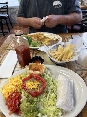 My build your own taco plate (gave my husband the corn cup of meat)