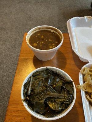 Black eyed peas and collard greens