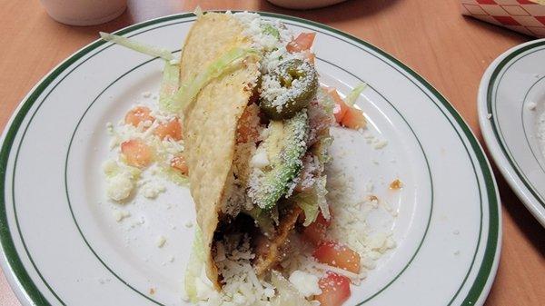 Taco durrado with adobada meat