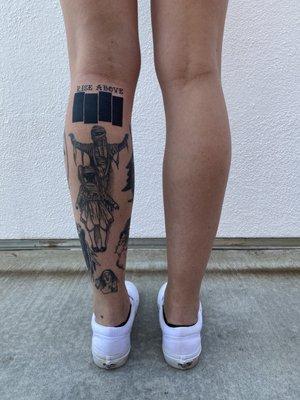 Black Flag tattoo by Dalton Currie