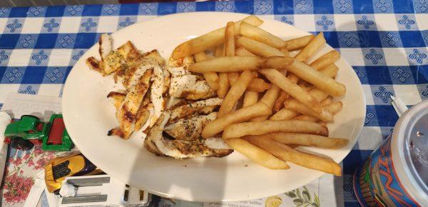 Grilled chicken and fries