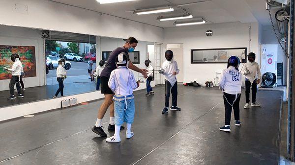 Epee youth fencing class