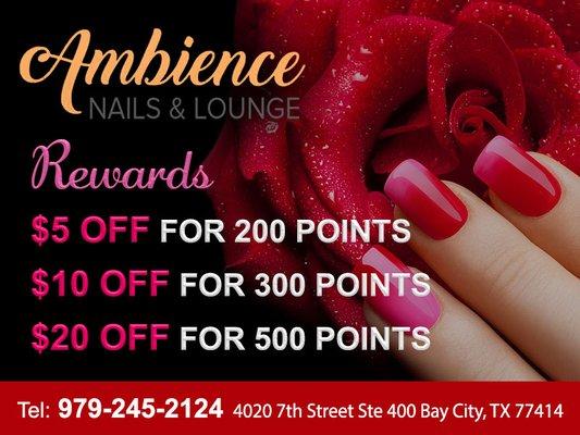 Loyalty and Rewards promotion - Ambience Nails Lounge Bay City