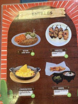 Entrees menu page 4