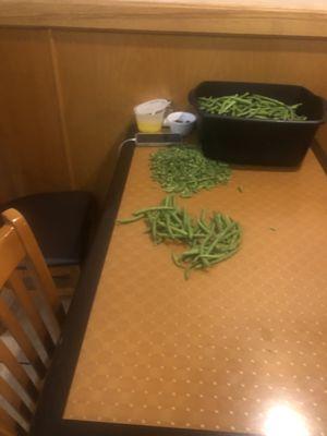 YUK,  prepping food in the dining room!