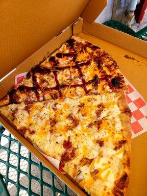 BBQ Chicken and Bacon Ranch mega slice