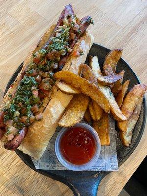 Choripan. I can't believe this is street food in Argentina!