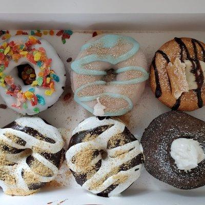 Chocolate Donut with Vanilla Glaze & Fruity Pebbles, Blueberry Pie?, Cannoli, S'mores, Whoopie Pie