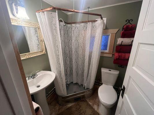 Bathroom with feeding tub-innovative!