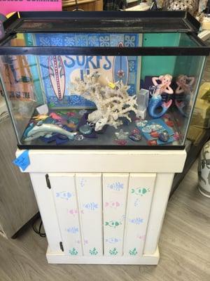 Nautique motif fish tank stand