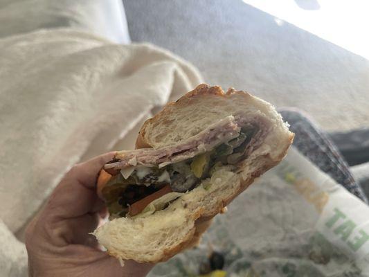 This is my sandwich. Does it look like the advertisement far from it? This is what lawsuits are made of.