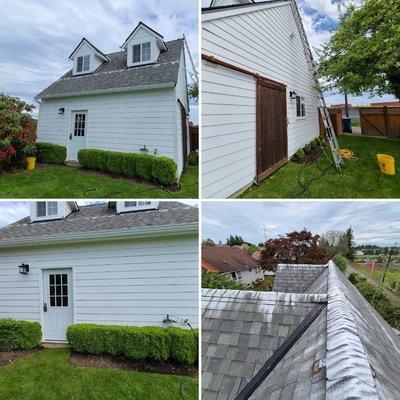 Beautiful little garage done today! Roof, Gutters and soft wash done.

#snohomish #smallbusiness