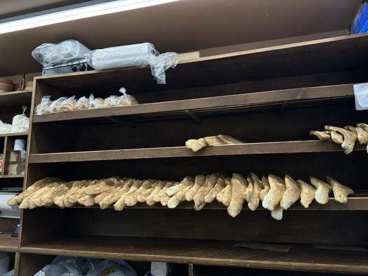 Breads lined up