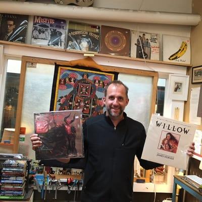 Owner Mike with some rare vinyl soundtrack gems!