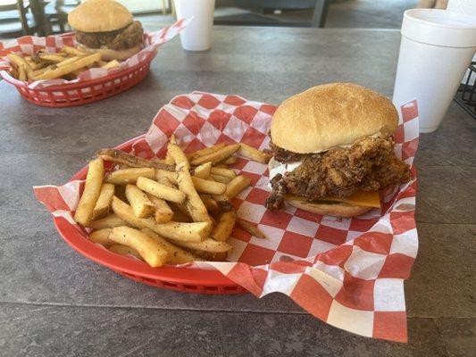 BYO chicken sandwich with cheese and bacon