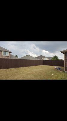 Frisco, Texas. Fencing built and stained