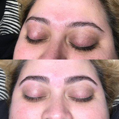 Spellbound brow shaping and tint before and after!