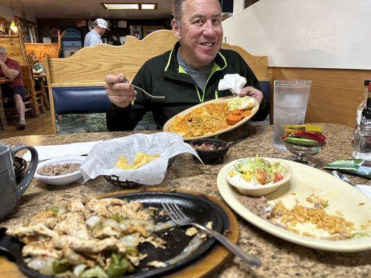 What's left of our Arroz con Pollo & Fajitas - Yummy