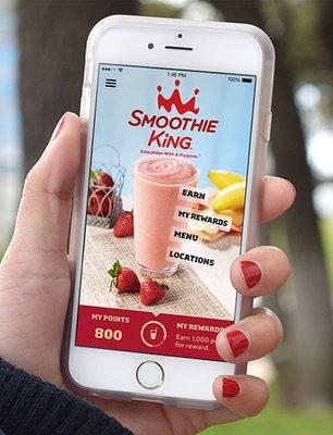 Download the Smoothie King Healthy Rewards App and earn points and rewards with every purchase!