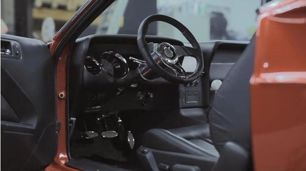 Custom interior in a 1966 Ford mustang fastback