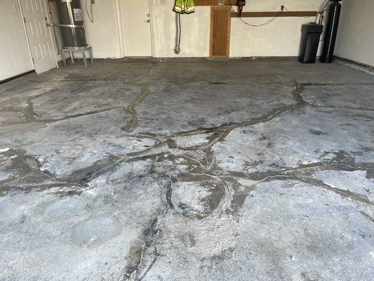 Garage floor crack repair