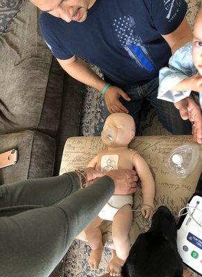 In home family CPR latest feedback device manikins AED and pads for reliable and quality training