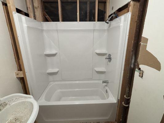 Tub and shower kit install