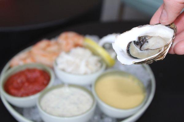 The poached shrimp were plump and meaty. The lump crab was sweet. The west coast oysters were gorgeous little salty bites.