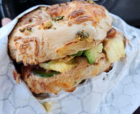 Jalapeno bagel sandwich