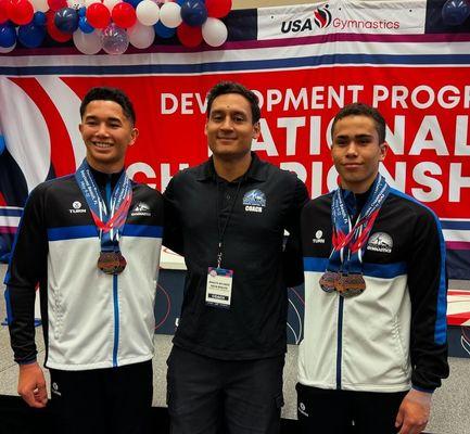 CCG attending the US National Championship with 2 Elite Men's Gymanstcis Athletes.