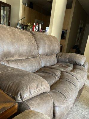 The loveseat that was cleaned!