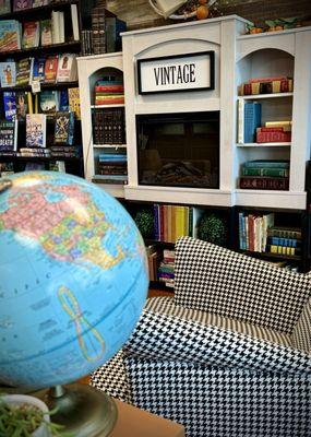 One of the several chairs in front of the cozy fireplace and coffee/tea area. Totally in love!!!