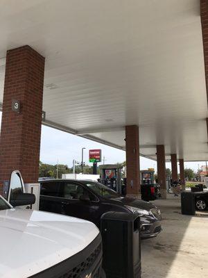 Multiple gas pumps 20 stations.