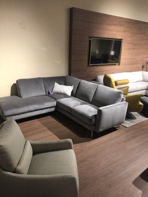 Natuzzi sectional in fabric part of our Natuzzi Gallery