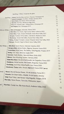 Wine list