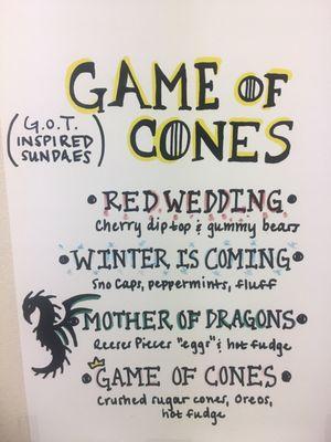 Special Game Of Thrones inspired SUNDAES!