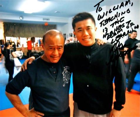 Master William Kwok (郭威賢) and Guro Dan Inosanto, an authority of Bruce Lee's martial art system, Jeet Kune Do.