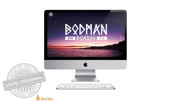 Custom website created for Bodman Boards, a custom surfboard shop at Santa Monica.