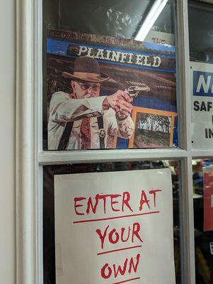 Door to the gunsmithing workshop.