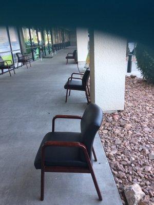 Outside waiting chairs