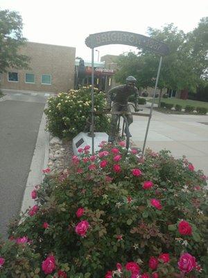 "The Sandpaper Track" by Kathy Wardle just outside of the Armory and Rangeview Library.