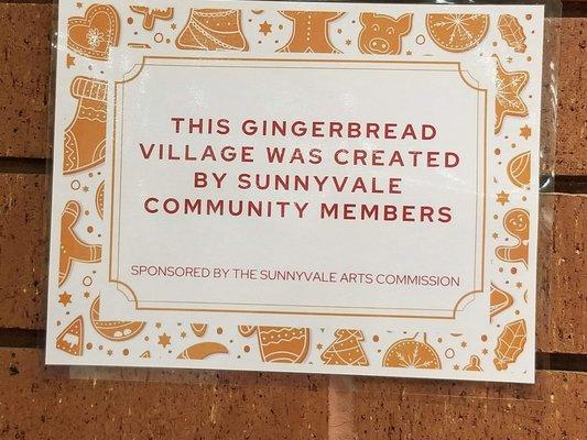 Sunnyvale Library - Gingerbread Village sign