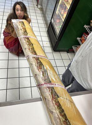 6 foot long sub, order the day before, perfect for a party!