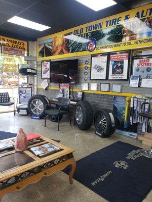 Inside of old Town tire and auto center. They are always so kind and pretty quick