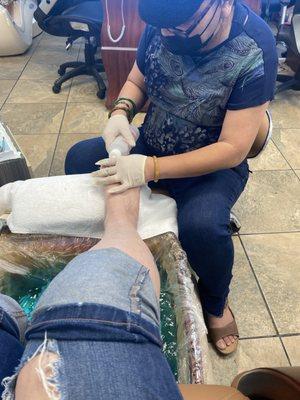 Pedicure poor feet