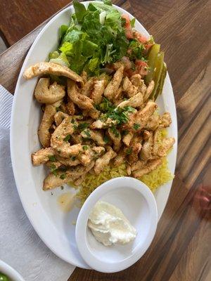 Chicken shawarma plate