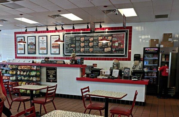 Front order counter and food prep area.