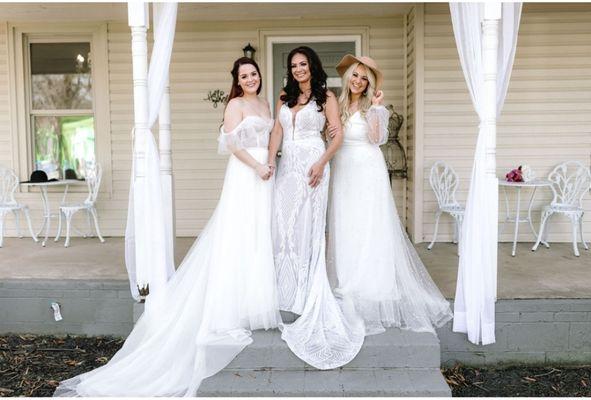 Classic Bride team - photo shoot at Classic Bride & Formals. We love meagankelly wedding gowns.