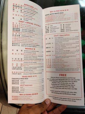 New Szechwan menu